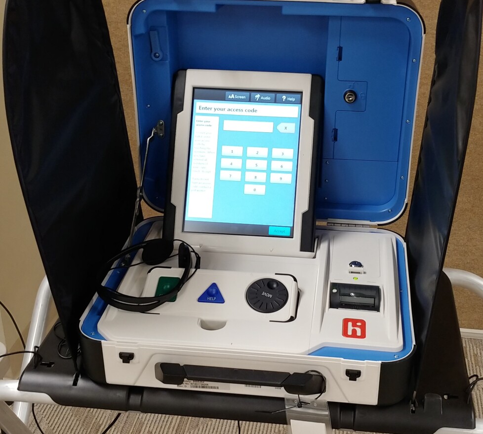 One of the new voting machines that will allow people with special needs more freedom in voting in Hamilton County. 